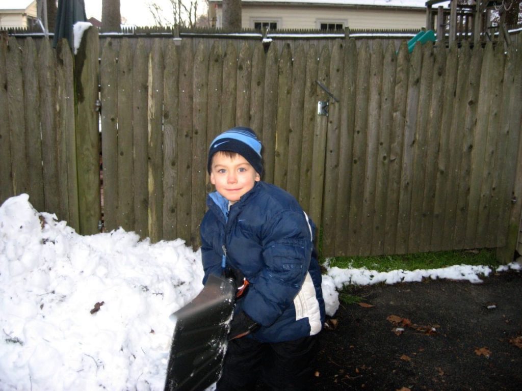 Ellen and Missy's Son in the Snow